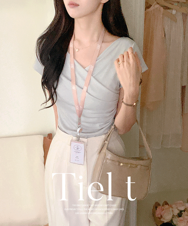 퍼빗 [출근룩🤍] 티엘 여리랩 실루엣 반팔티 - 5color