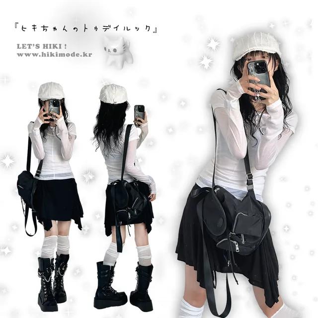 울 투피스 시스루 반팔 긴팔 가을 레이어드 세트티셔츠