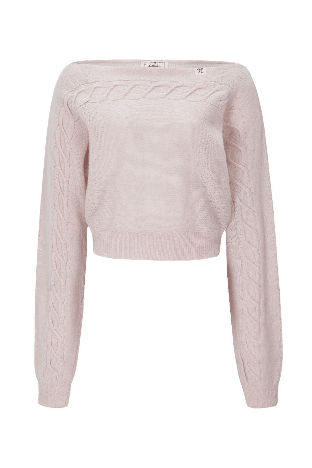 Cable boat neck knit