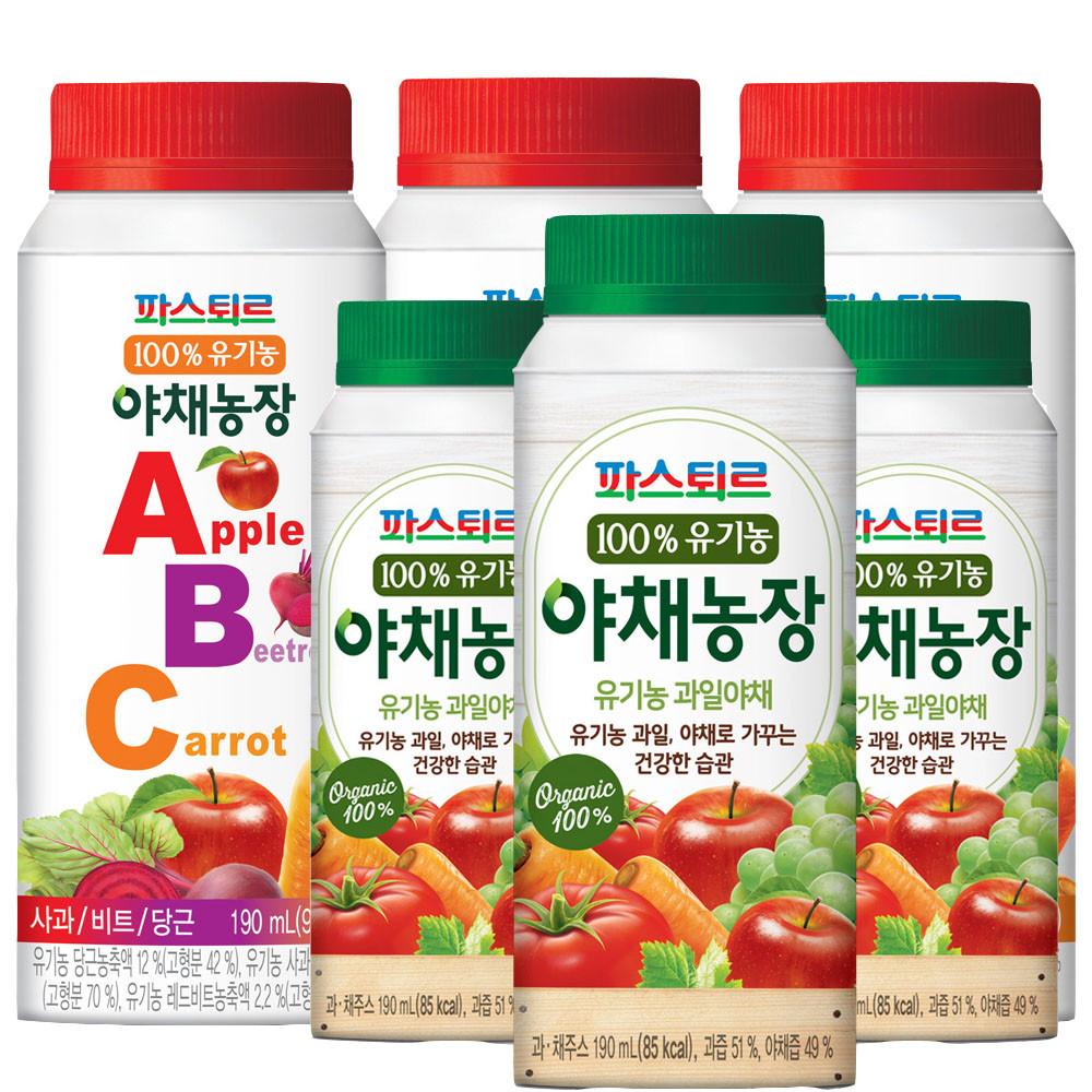 파스퇴르 100%유기농 야채농장 190ml (30팩)/ABC주스/과일야채