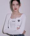 Square neck Lace Cardigan [Ivory]