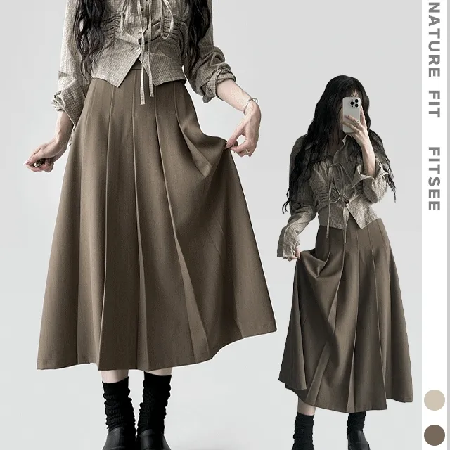 [-2XL/플리츠A핏] 너드 플리츠 A핏 보장 뒷밴딩 하이퀄리티 롱 스커트 기장선택 긴치마