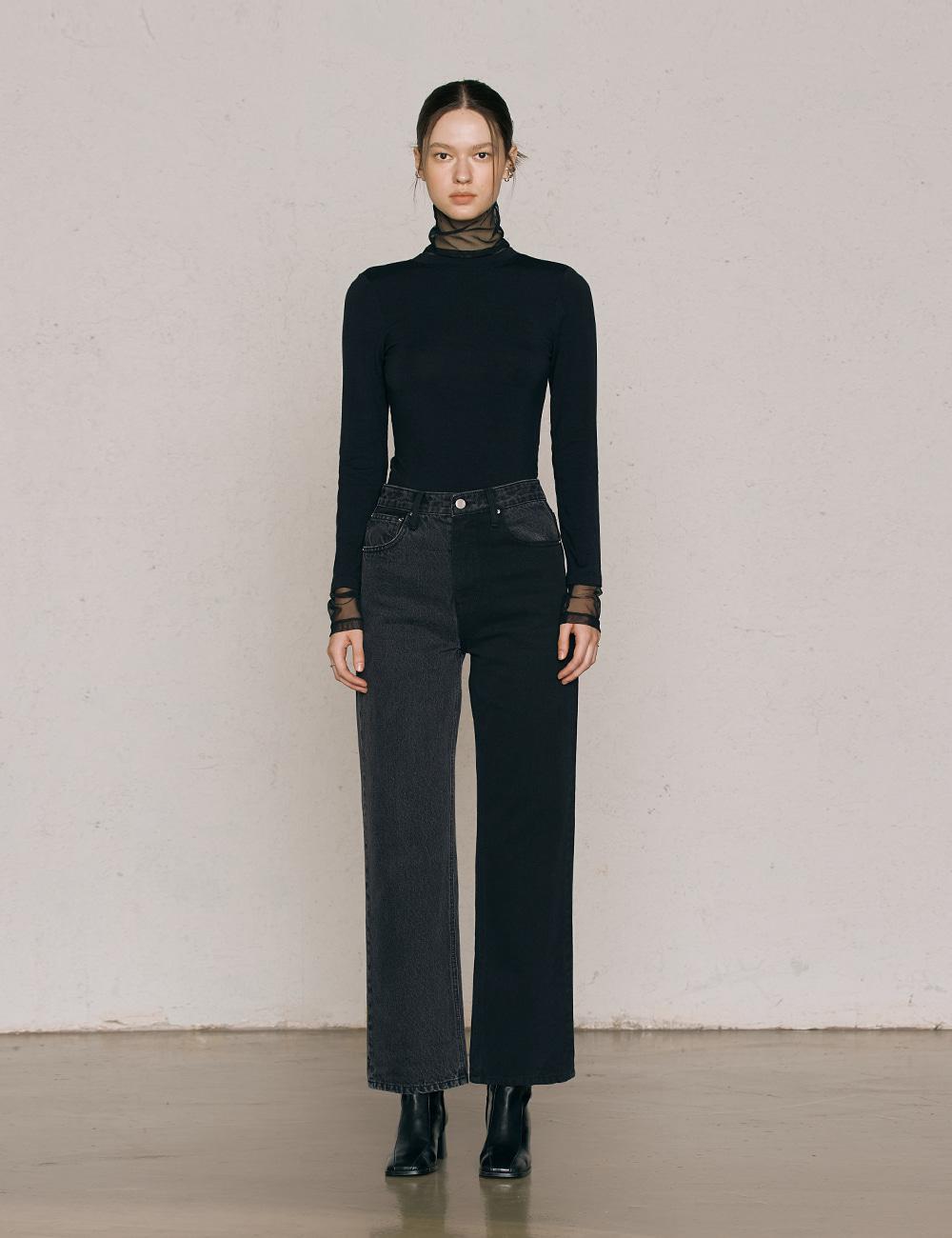 Contrast Two-Tone Jeans