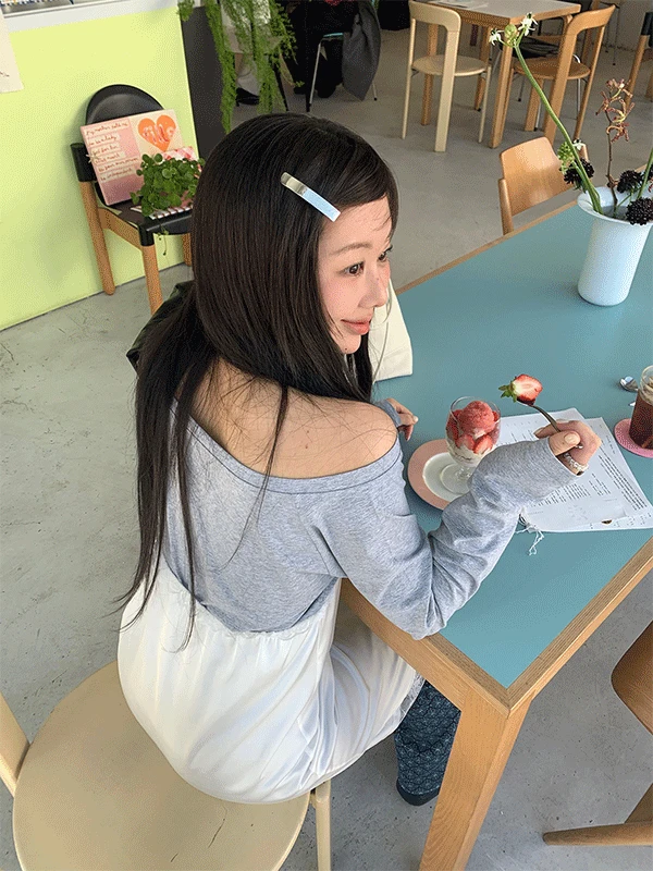 basic one shoulder tee (2color)