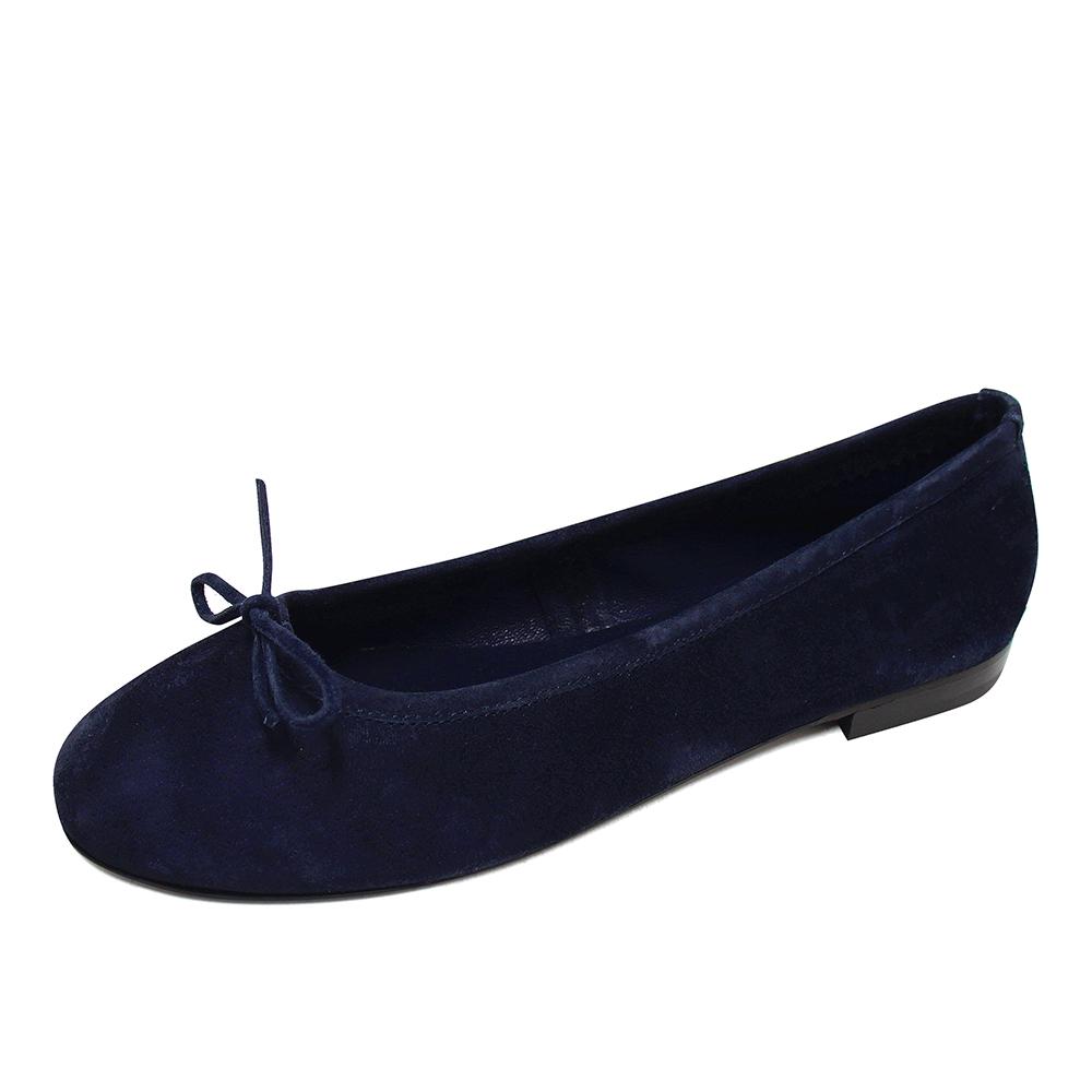 카르멘 발레리나 여성 플랫 슈즈 스웨이드 벨벳 단화 구두 로퍼 마린 TT-09600-MARINE