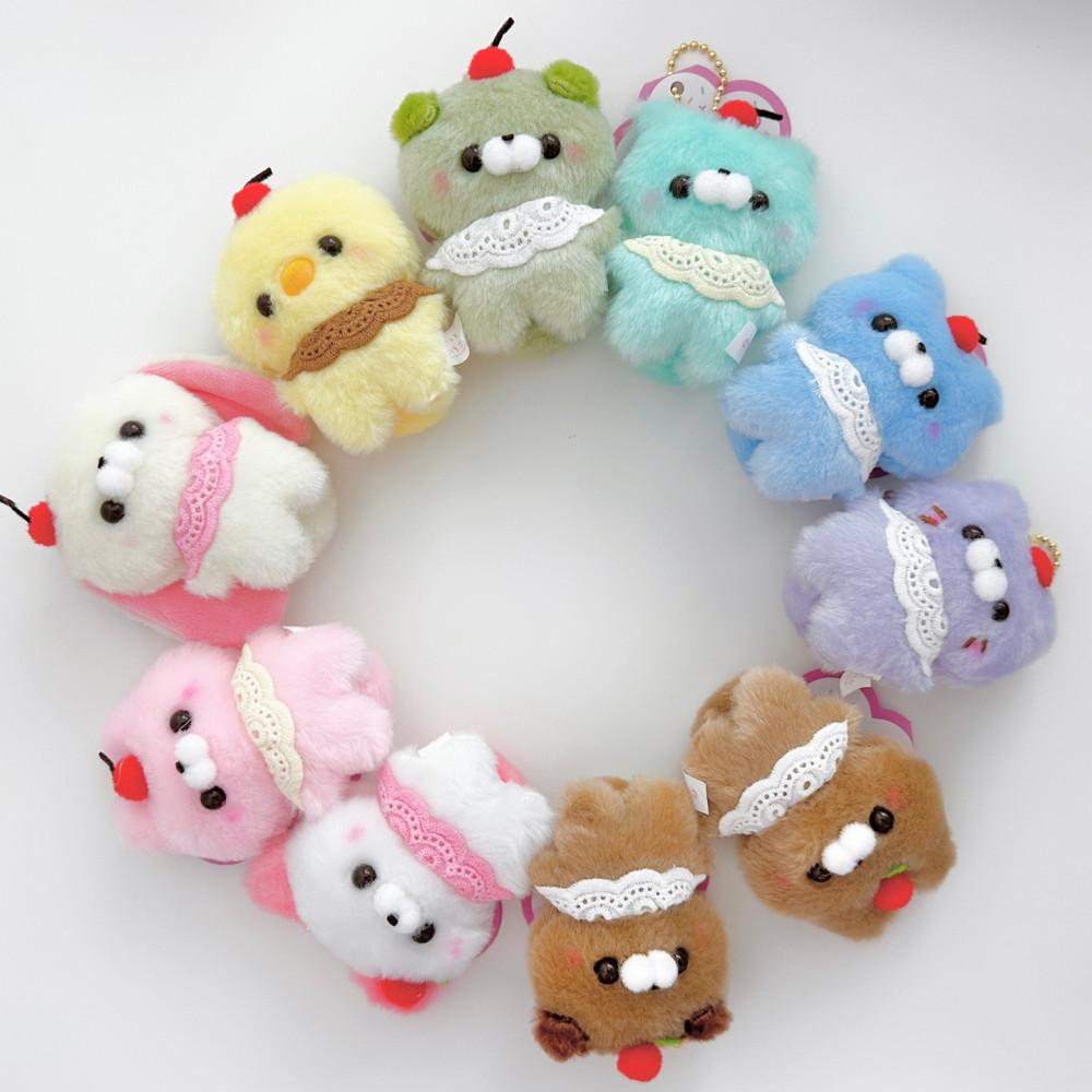 스쿳토탓치상。과일 디저트와 푸딩 동물 인형 마스코트 키홀더 아마아마