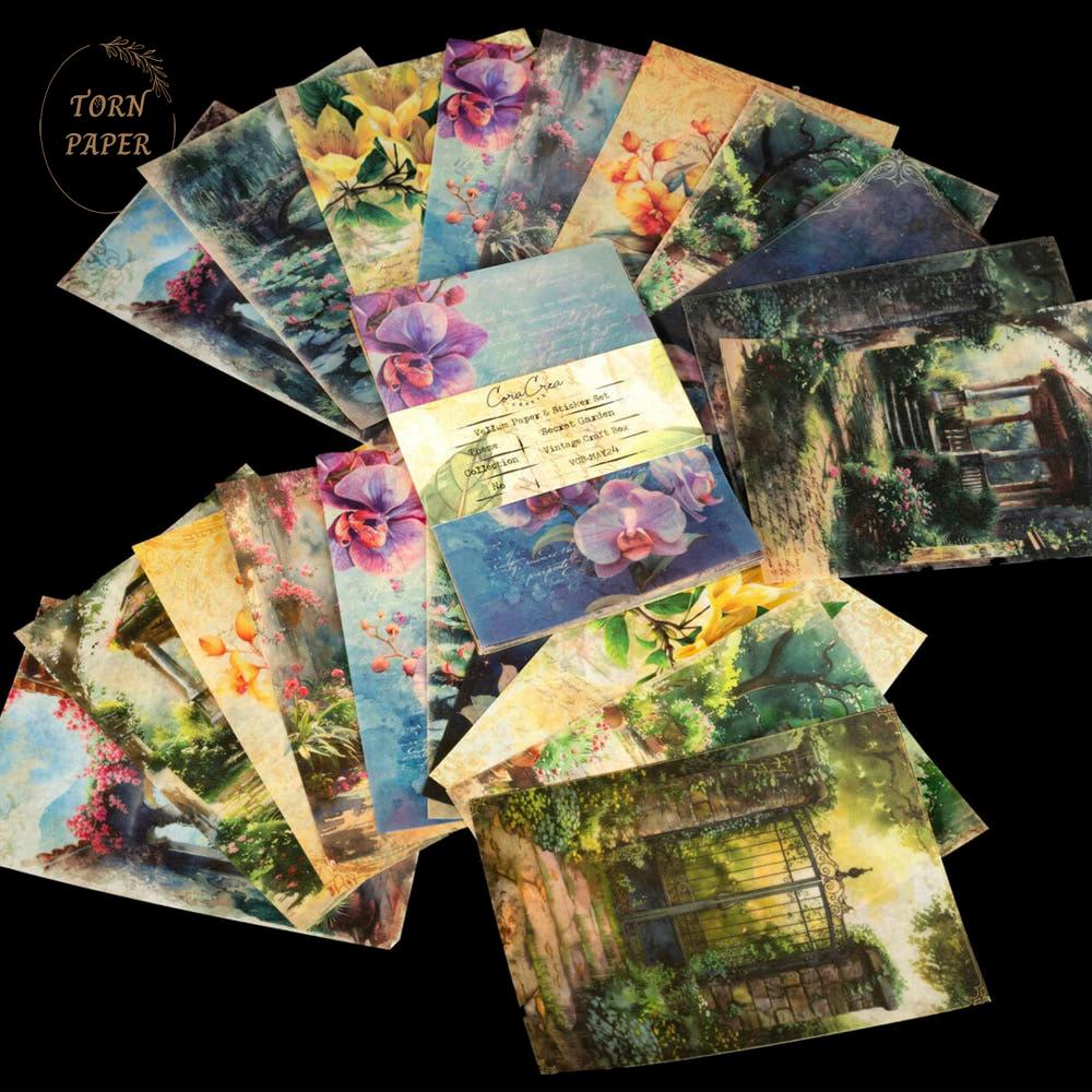 Cora Crea Crafts 코라 크리 크래프트 Secret Garden Stickers & Vellum Set CCC 120