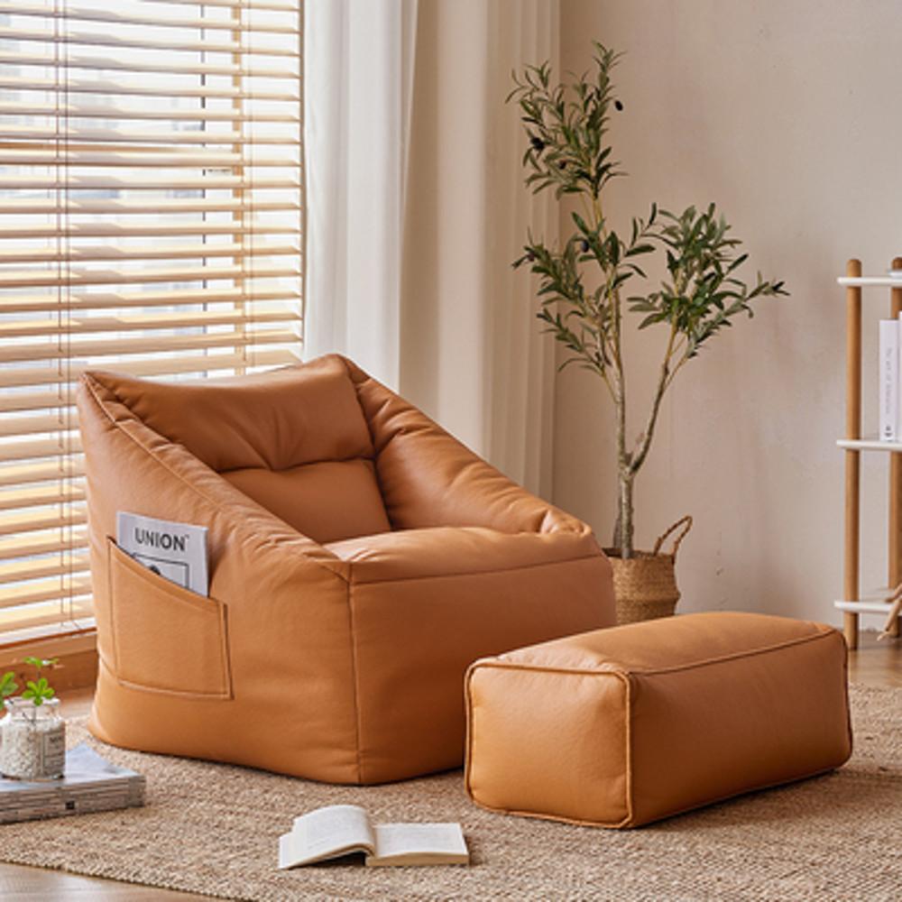 [WillB] SOFT LEATHER EPP 1인 빈백 소파 v2 풋스툴