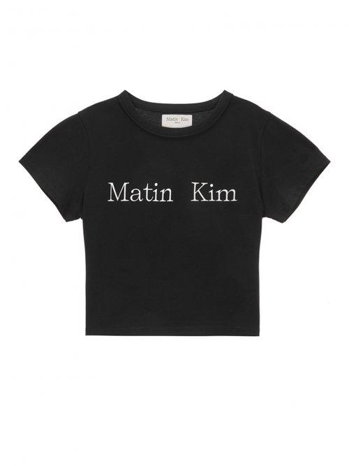LOGO CROP TOP IN BLACK