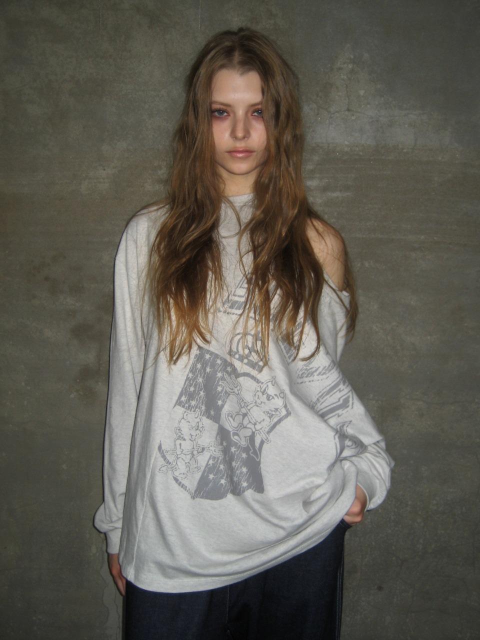 RE-WORK TOUGH LOVE T SHIRT MELANGE OATMEAL