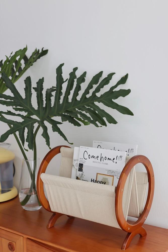 빈티지 체리우드 2칸 잡지 책꽂이 정리대