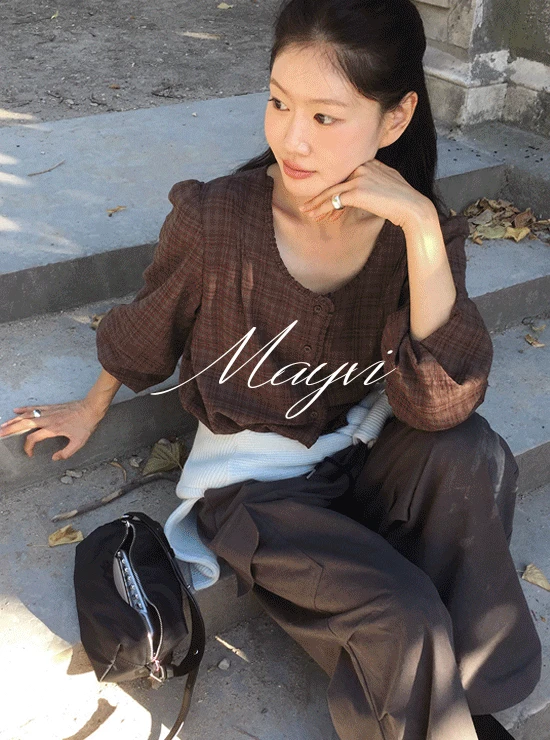 [프리어텀비🍂/Mayvi] Wither 체크 블라우스 (3 color)