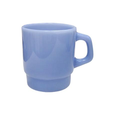 레트로 레고 밀크글라스 라벤더 유리 머그