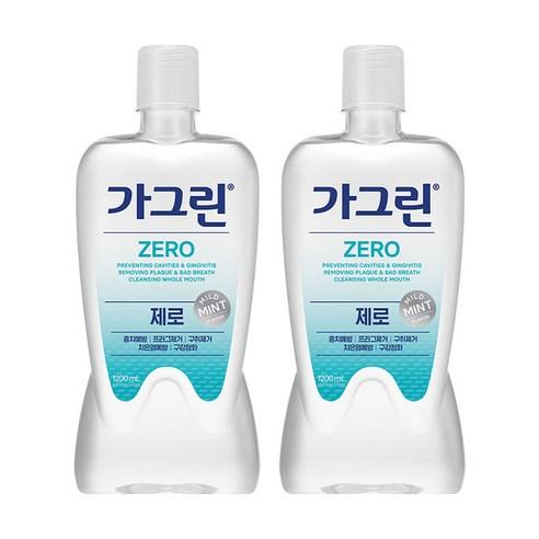 가그린 제로 구강청결제, 1.2L, 2개 - 구강청결제 | 쿠팡