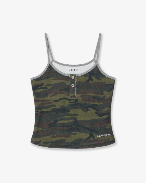 BUTTON TANK TOP [CAMO GREEN]