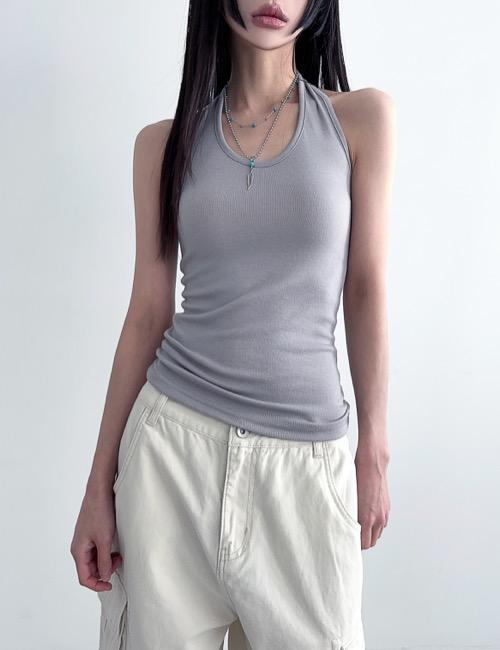 로웨어 deep halter neck sleeveless