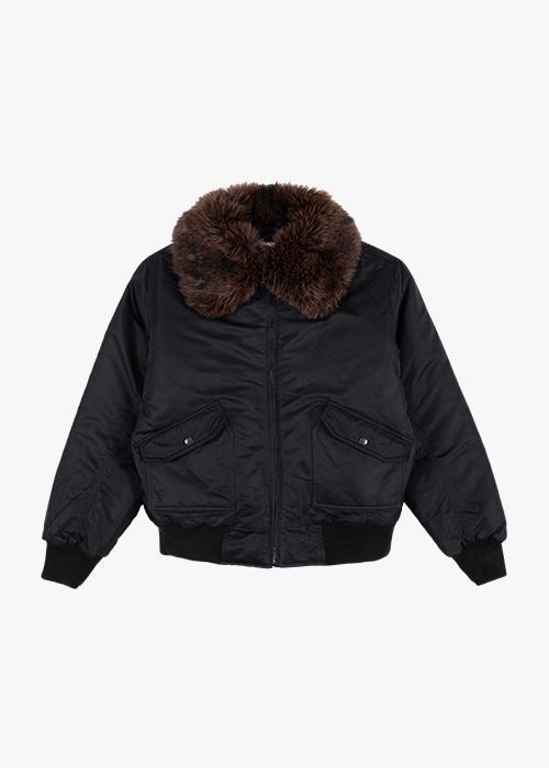 Fur collar bomber (Black) (3M Thinsulate)