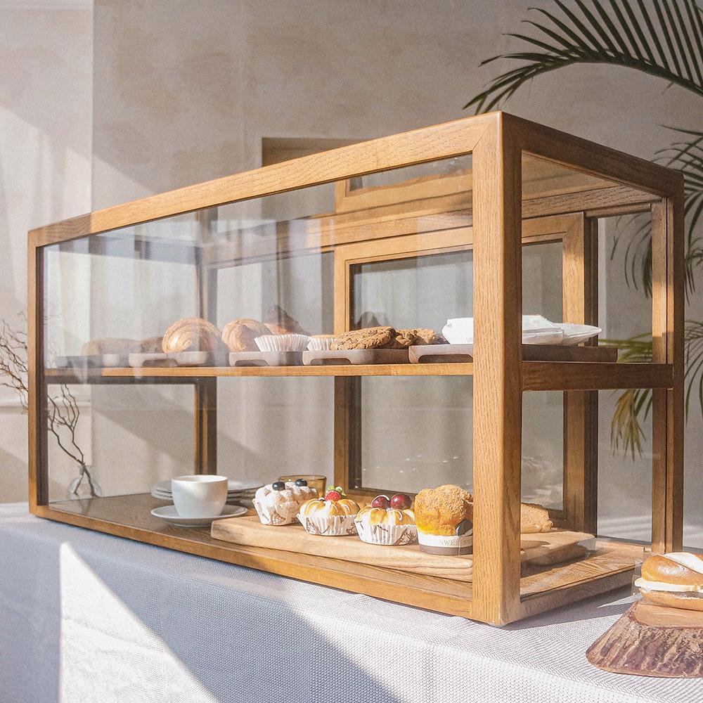 우드쇼케이스 특대형 1000 미닫이수납장 카페수납장 디저트 원목 베이커리 빵 진열장