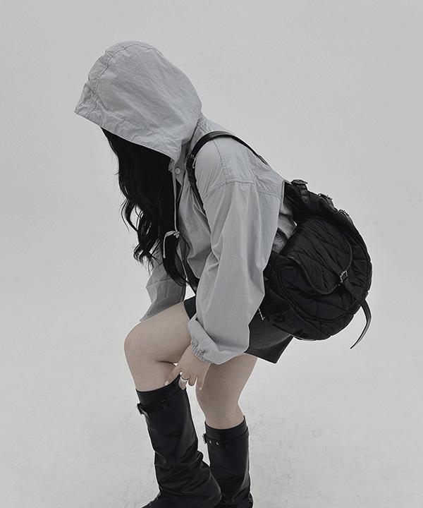 #13694 버튼 후드 스트링 윈드브레이커 바람막이 점퍼 : 3color