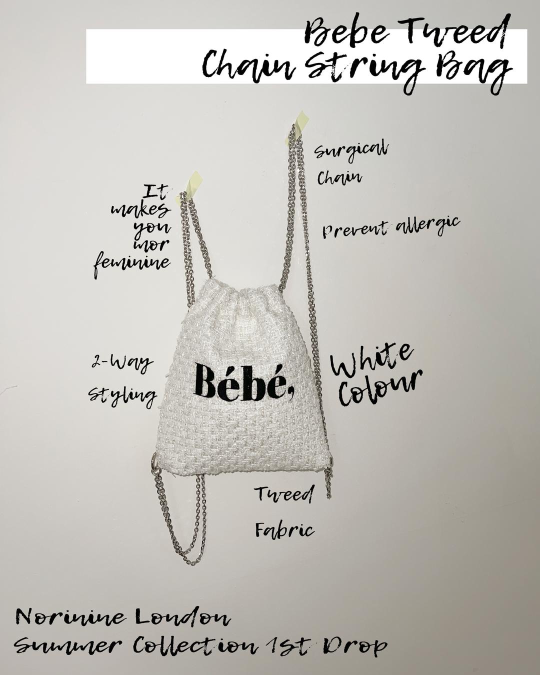 [5/31 순차 배송 상품] Bébé Tweed Chain String Bag [WHITE]
