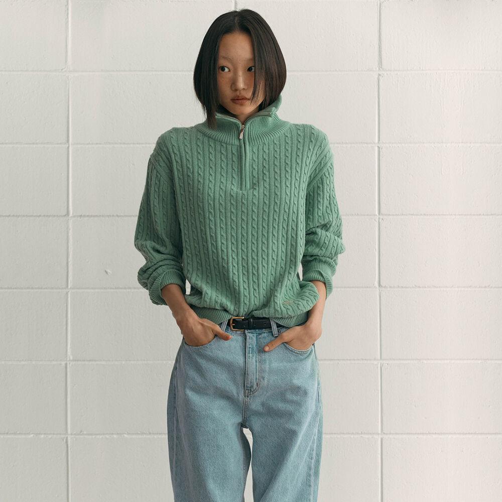 Classic Zip-Up Knit (Mint)