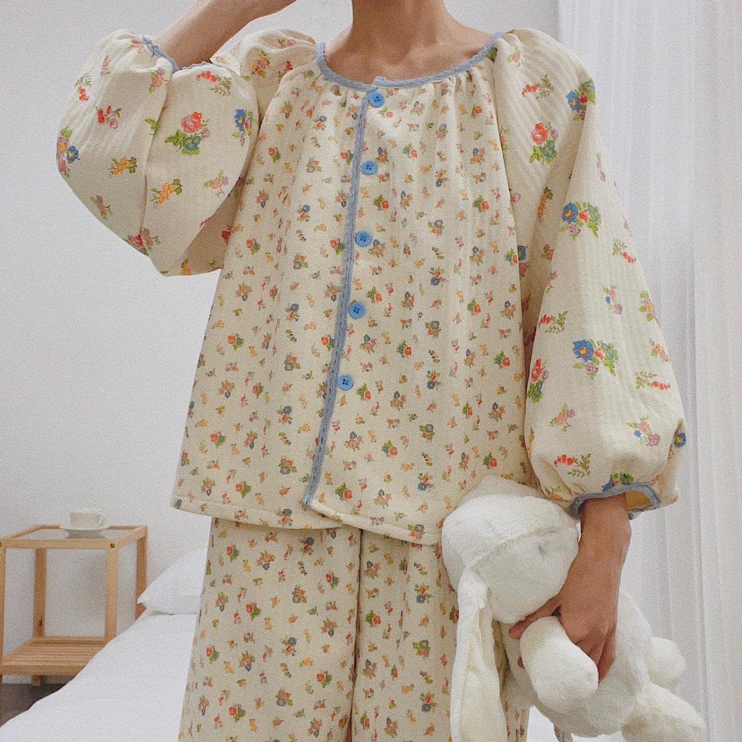 수면잠옷 누빔잠옷 릴리 겨울 잠옷 빅사이즈 면 파자마