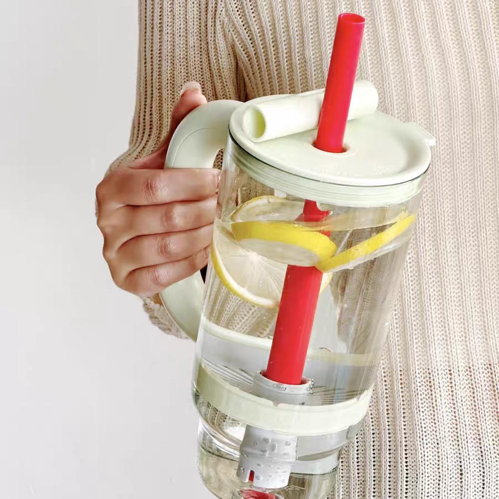 트라이탄 텀블러 1L 대용량 빨대 투명 텀블러 4color