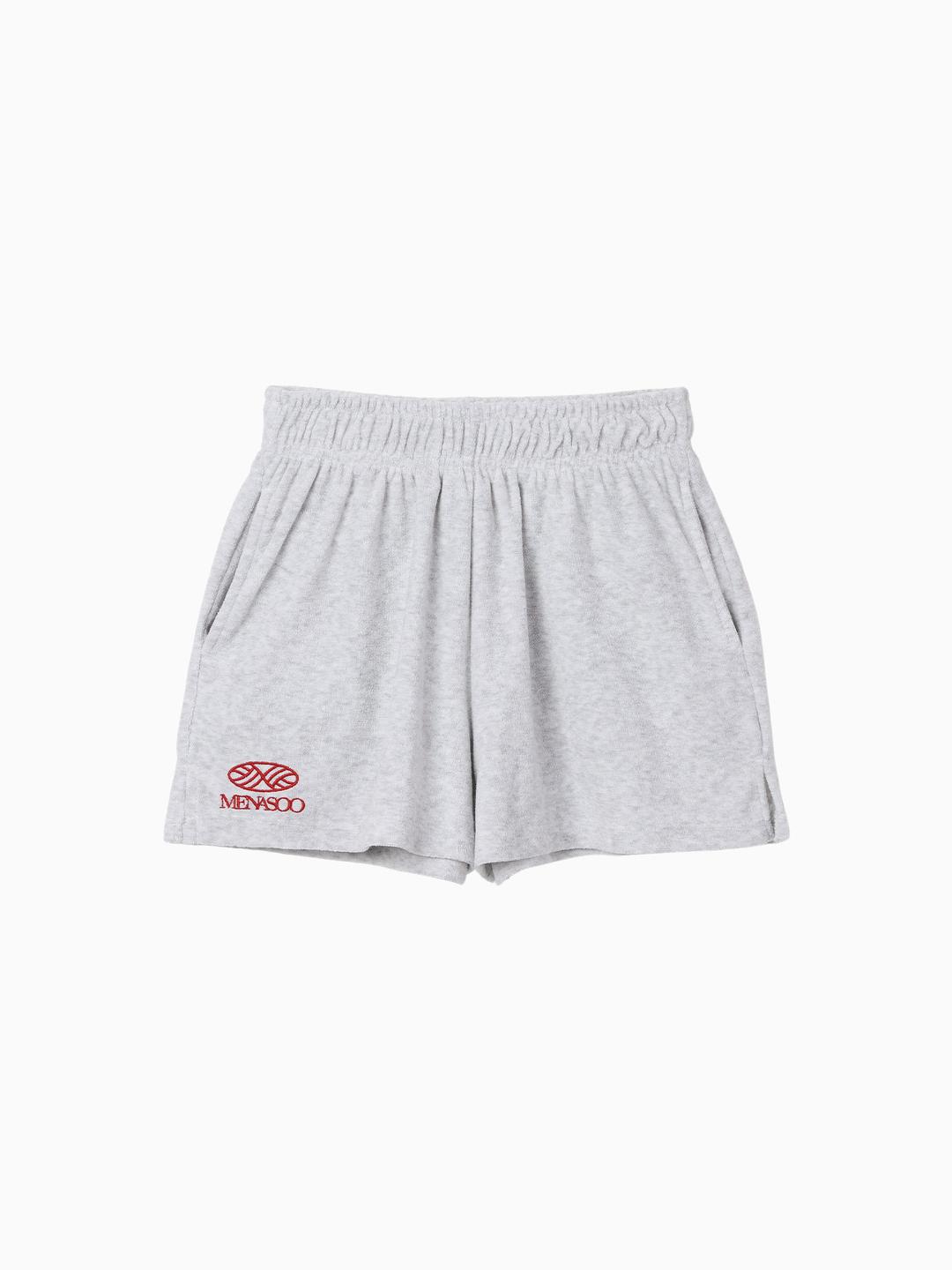 MENASOO LOGO TERRY SWEAT SHORTS_ASH GRAY