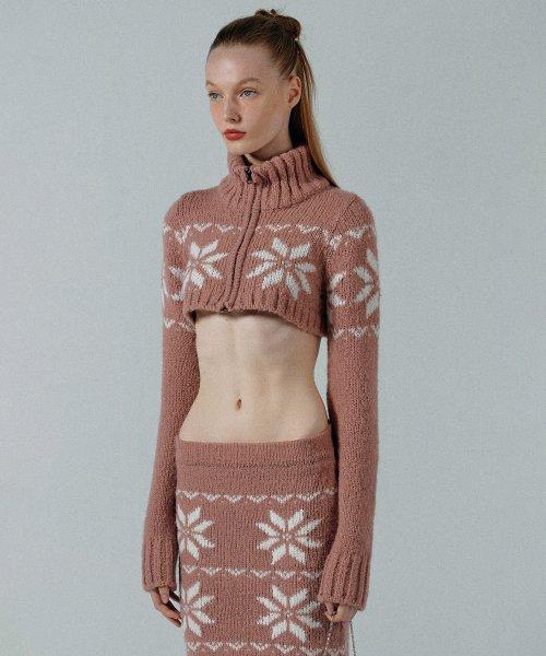 Nordic Underboob Zip-up Pink
