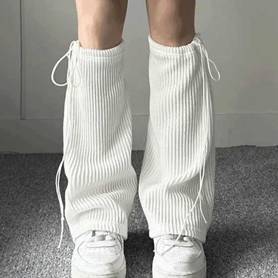 [ver.3.부츠컷 핏/가을,겨울 ver] string bootcut leg warmer / 스트링 부츠컷 레그워머 워머 부츠워머 레그 워머 y2k 유니크힙 하이틴 니삭스