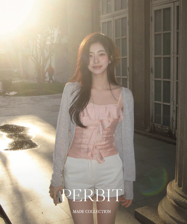 퍼빗 [26ss ver.🪽] [P.B MADE] 블릿 러플 슬리브리스 블라우스 - 3color