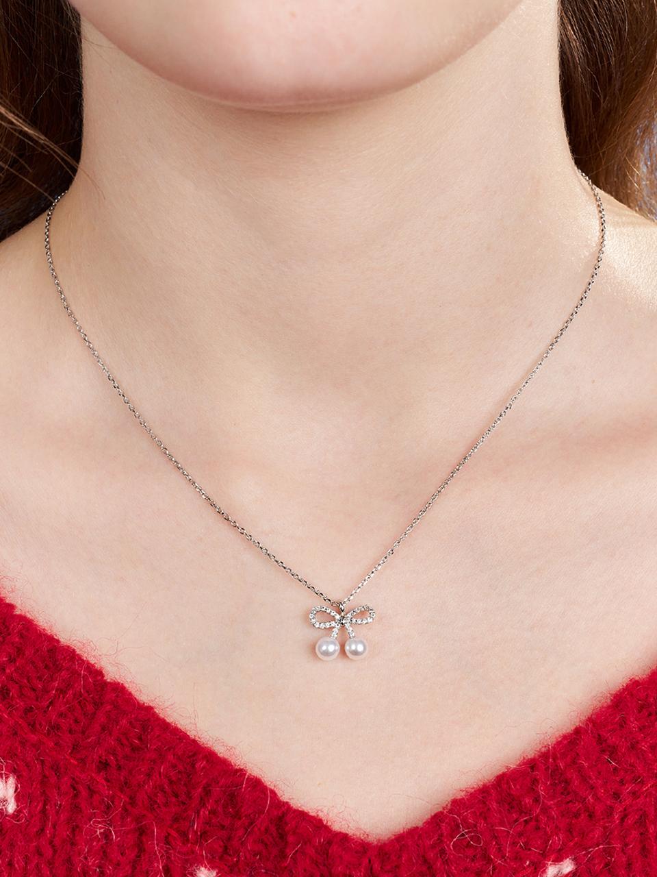 [에스파 카리나, 아이브 장원영 착용] cherry pearl necklace