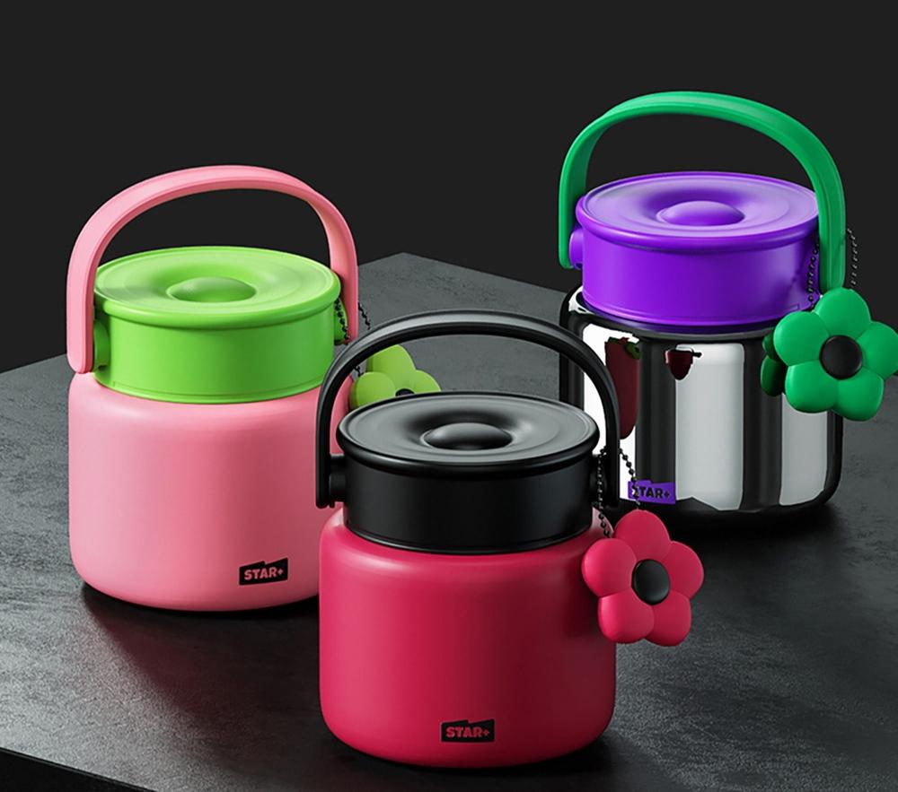 파스텔 3컬러 보온 스테인리스 도시락통