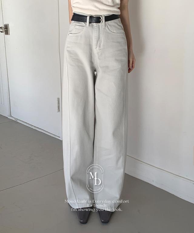 [연청 M~L 오늘출발🚚] [blossom 블러썸핏.#7]  로인 절개 와이드 팬츠 (S~L 화이트 벨트 세트) 컬러, 핏 너무나 잘나와서 SS룩과 어디든 매치 가능한 만능 팬츠! (입고지연 연청 S, 회베이지 3/11 이후 순차 발송)