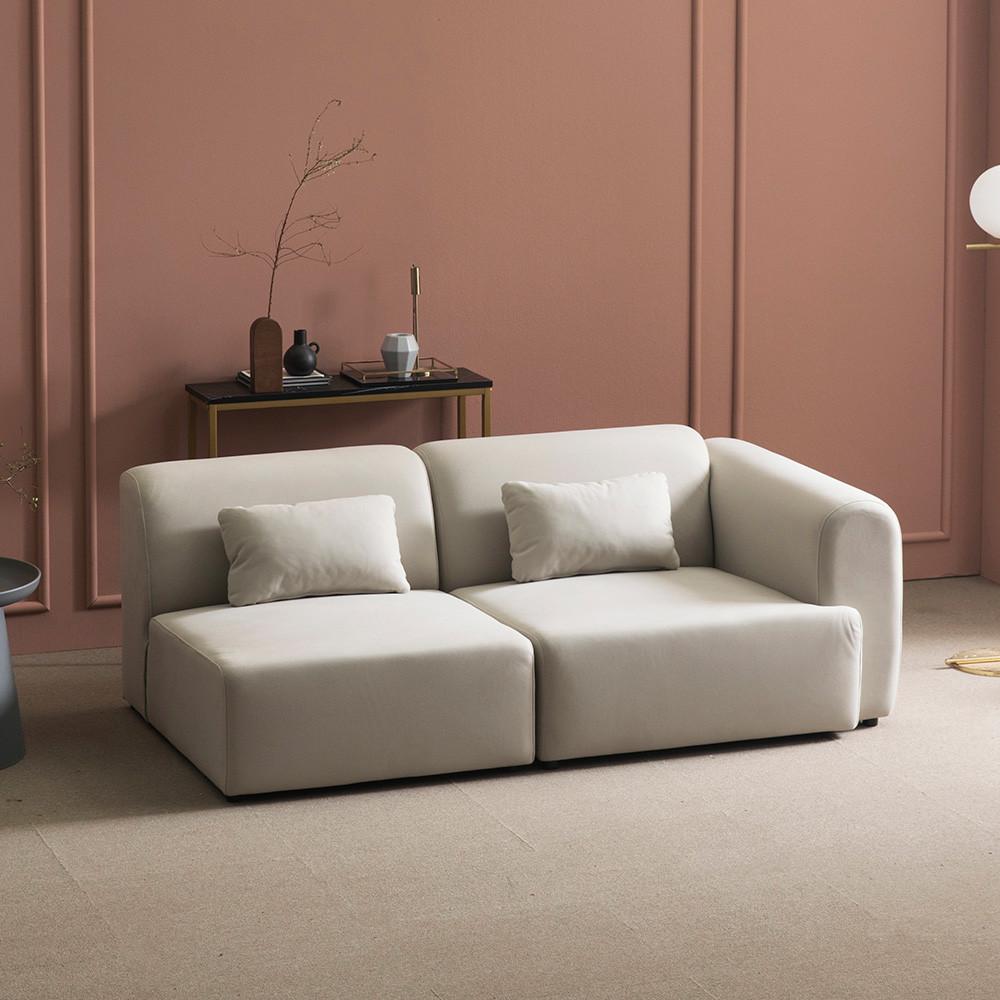 장인가구 라우 아쿠아텍스 좁은거실 3인 모듈 소파 오픈형 (스툴 미포함)