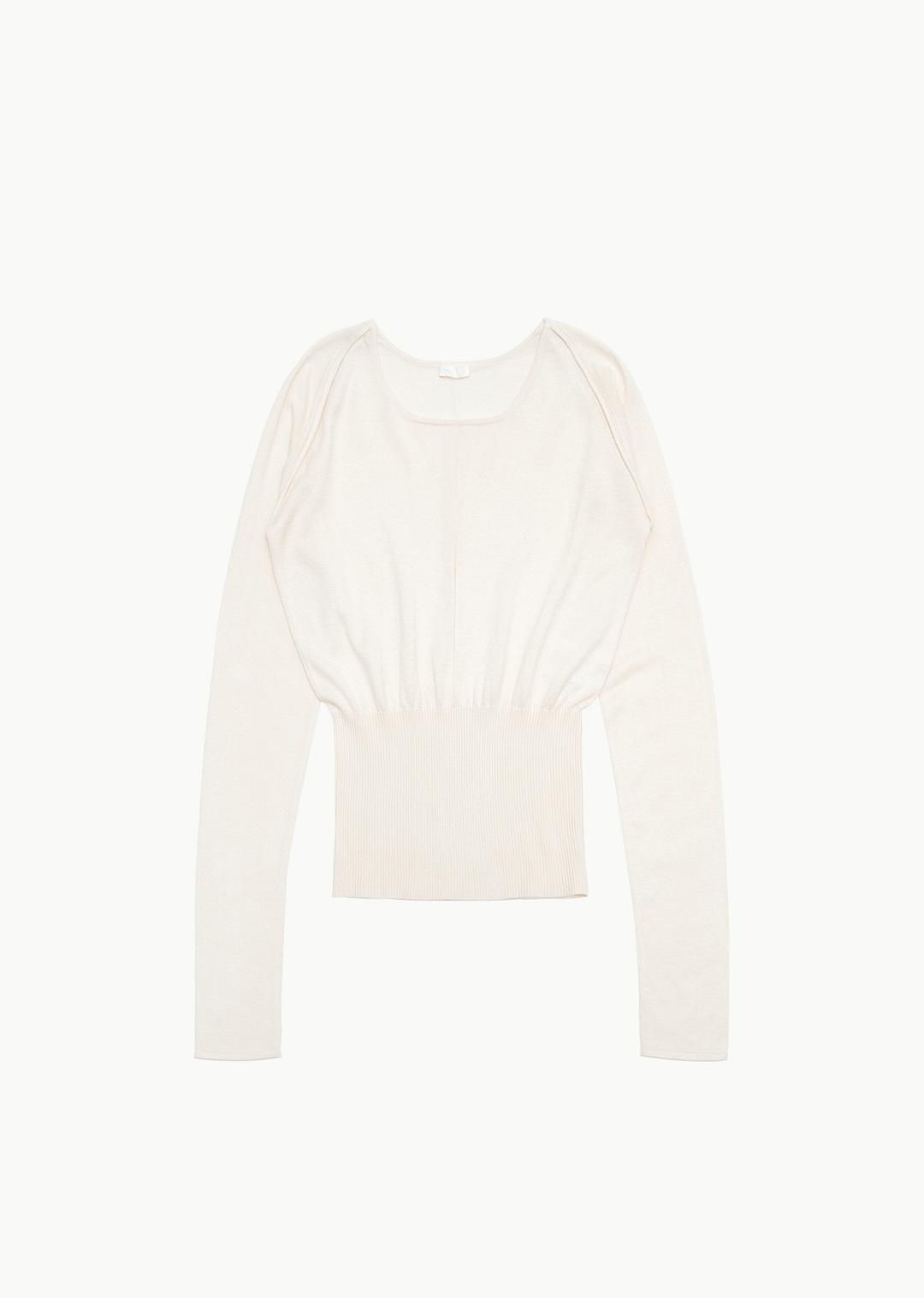 seamed sweater, white