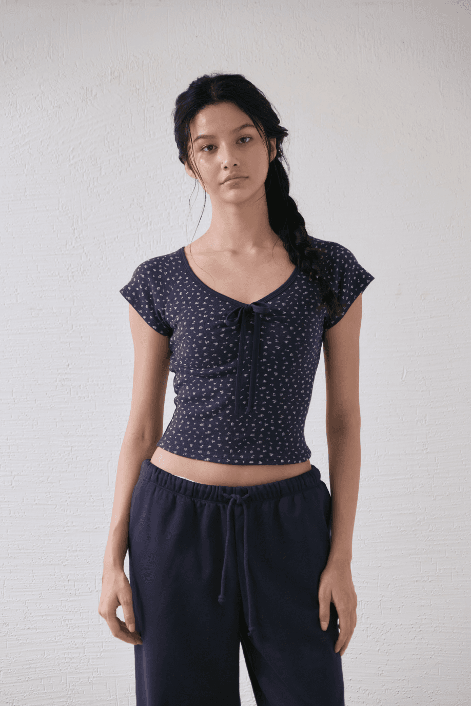 WILDFLOWER FITTED TOP [NAVY]
