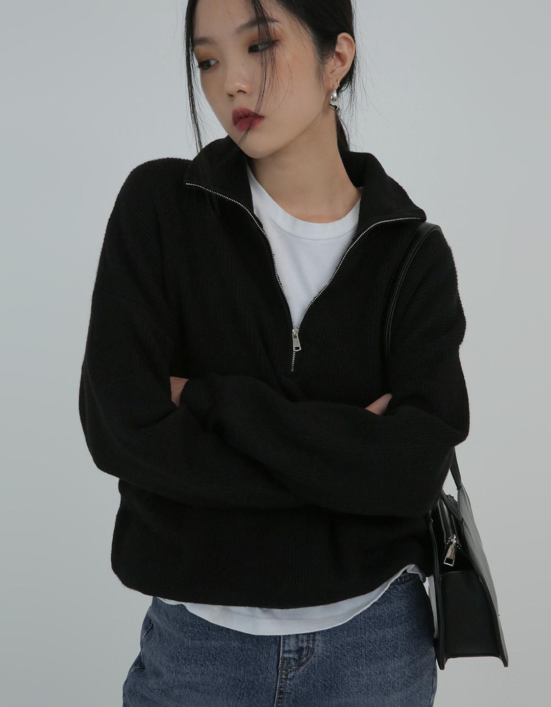 [1천장판매] 켄디안 하프 울 집업니트 #