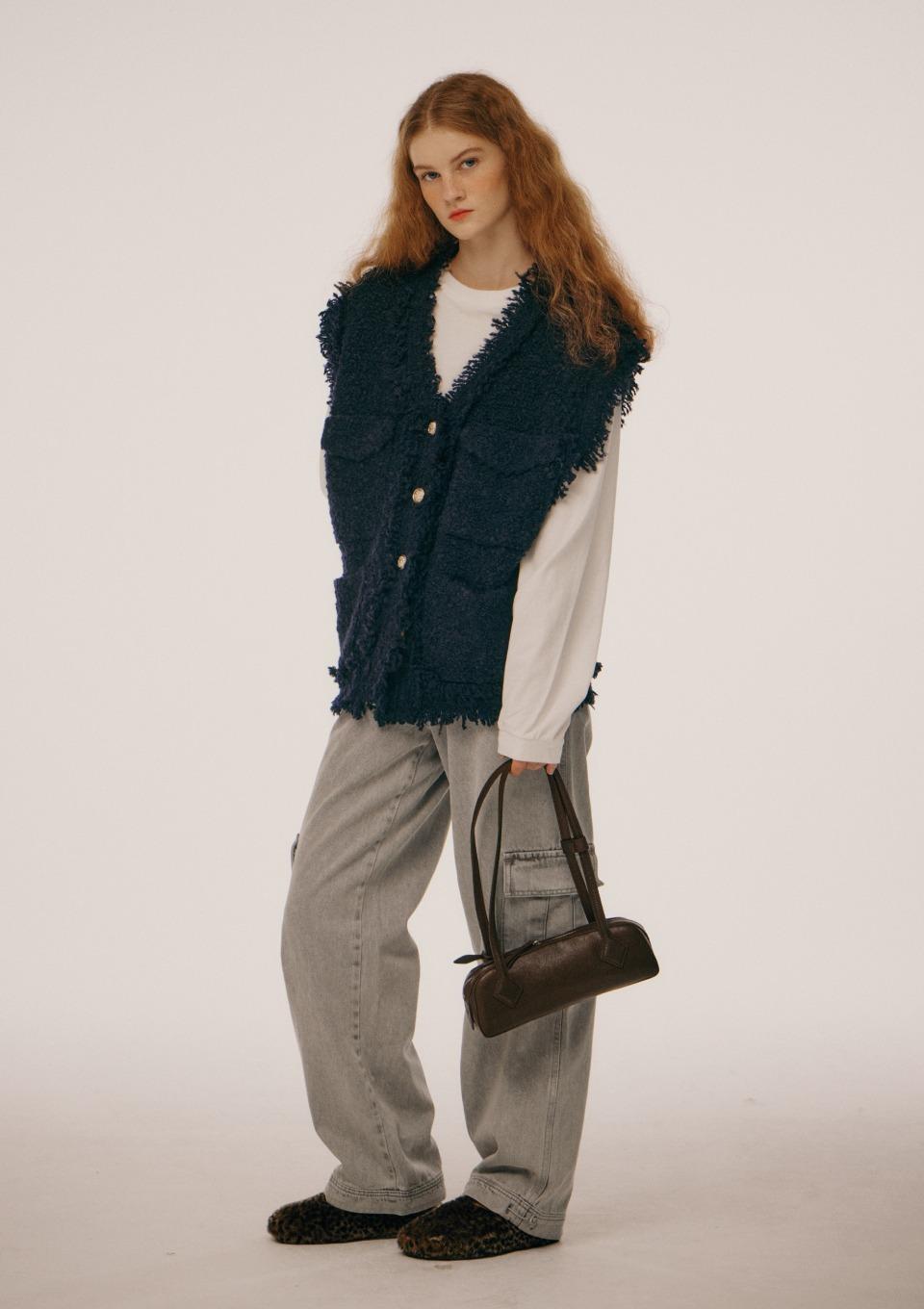 Fluffy Feeling Vest Navy