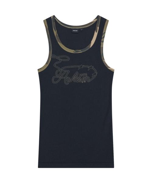 Rope Contrast Camo Sleeveless (Black)