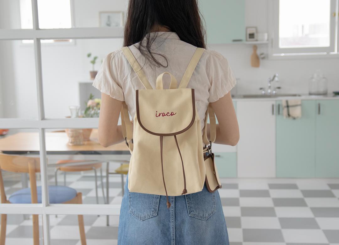 iroco logo backpack / 이로코 로고 백팩 _ beige