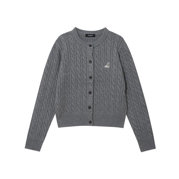 우먼스 케이블 라운드 가디건 1909 멜란지그레이