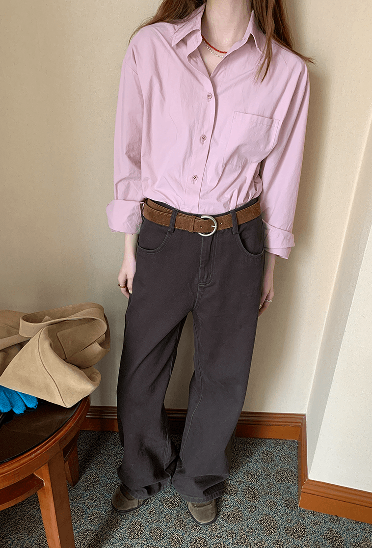 EMUNIEM ミッドハイブラウンデニム E1393 - BROWN / S