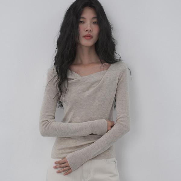 Drape Neck Soft T-shirt