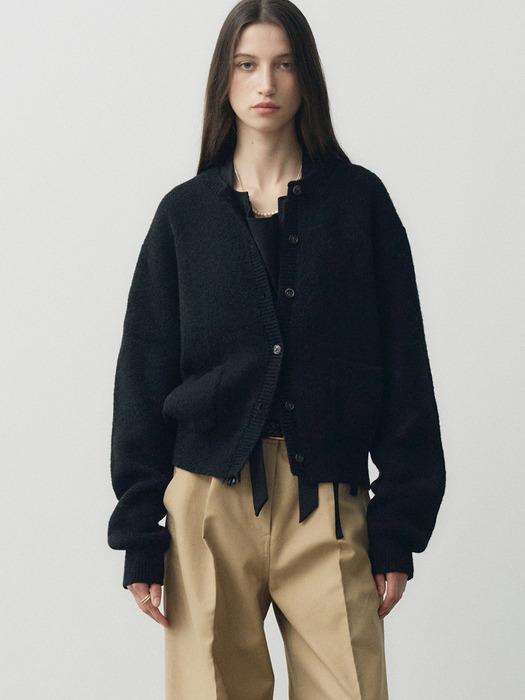 알파카 메리노 대디 가디건 (블랙)