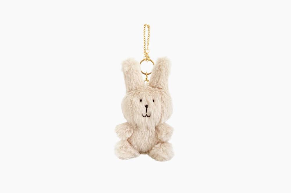 STUFFED IVORY RAB KEY RING