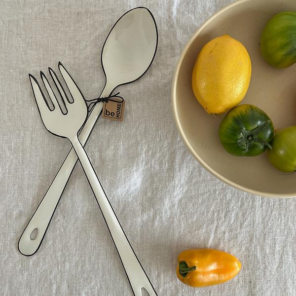 Be Home -  드로잉 법랑 샐러드 서버 세트