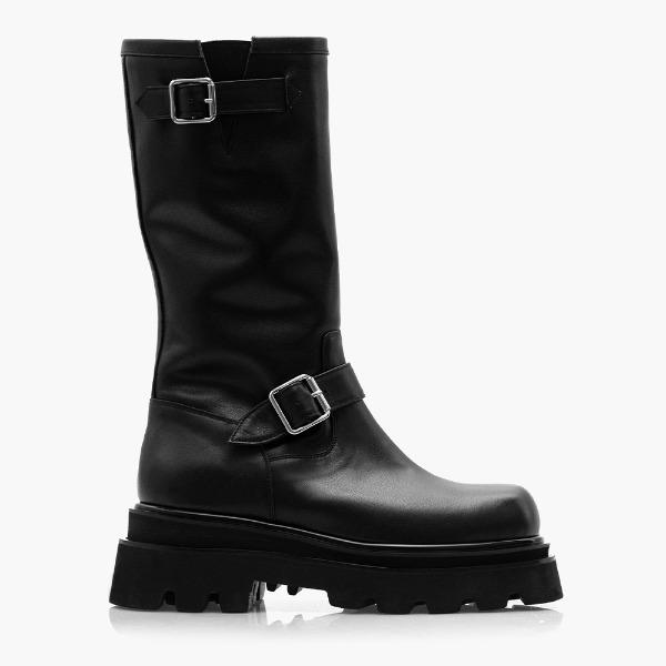 기호 KHIHO DOLPHIN LACE UP FLATS / BLACK - 위시버킷