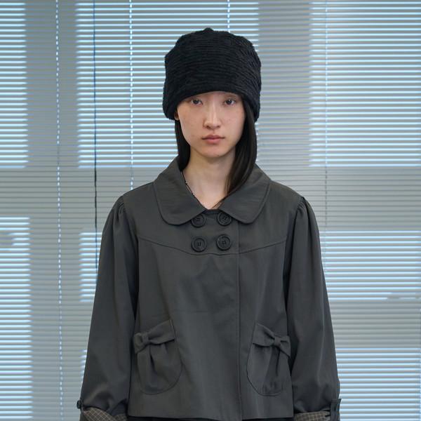 Ribbon Roll-Up Jacket (Charcoal)