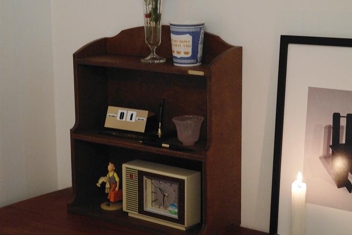 아크시리즈 03 - 우드 데스크 3층 진열 선반